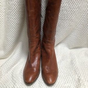 Tan leather riding boots